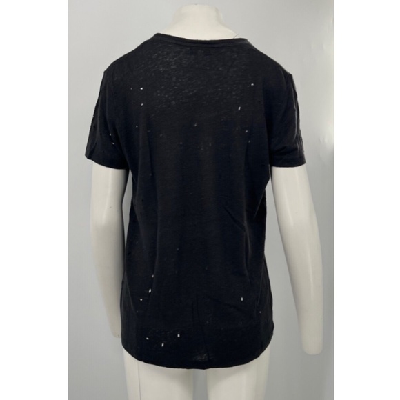 IRO Black Distressed Crewneck T-Shirt Size XS - Picture 3 of 4